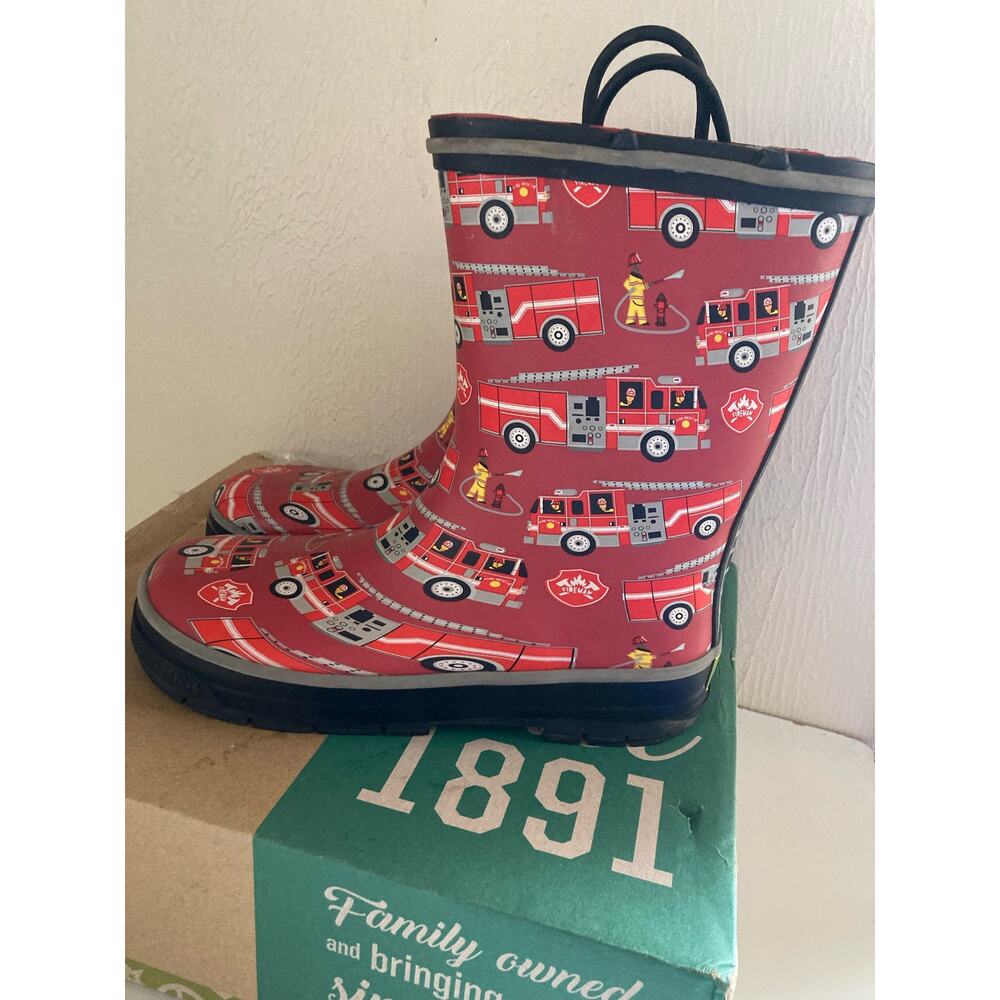 Western Chief Unisex-Child Rain Boot Fire Truck Rescue Tread Loop Size 3